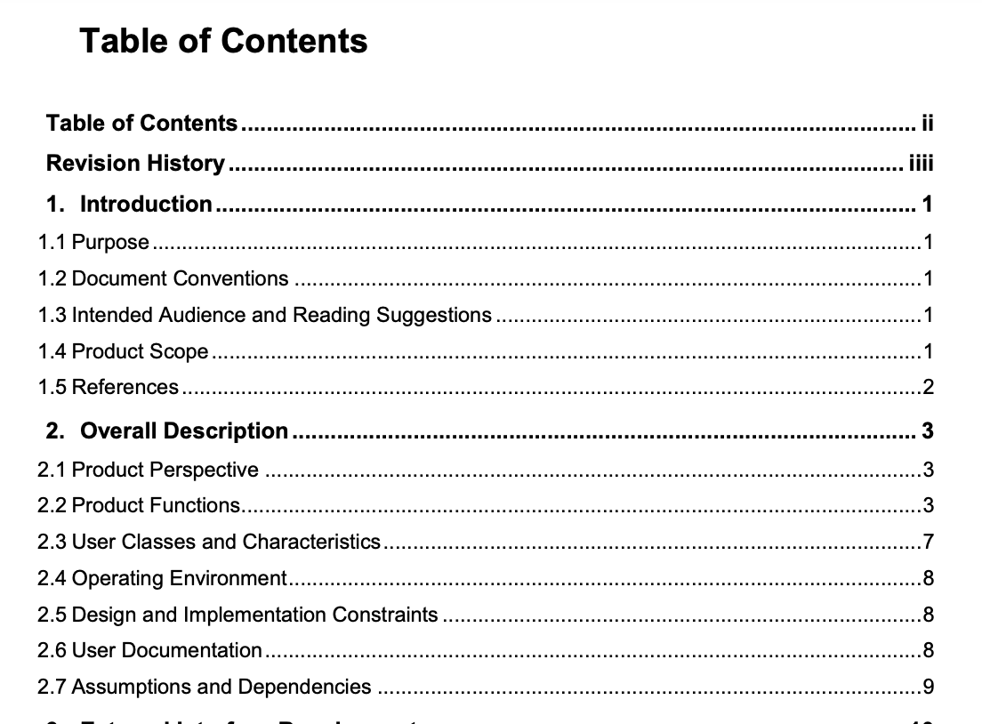 System Requirements Specification Template